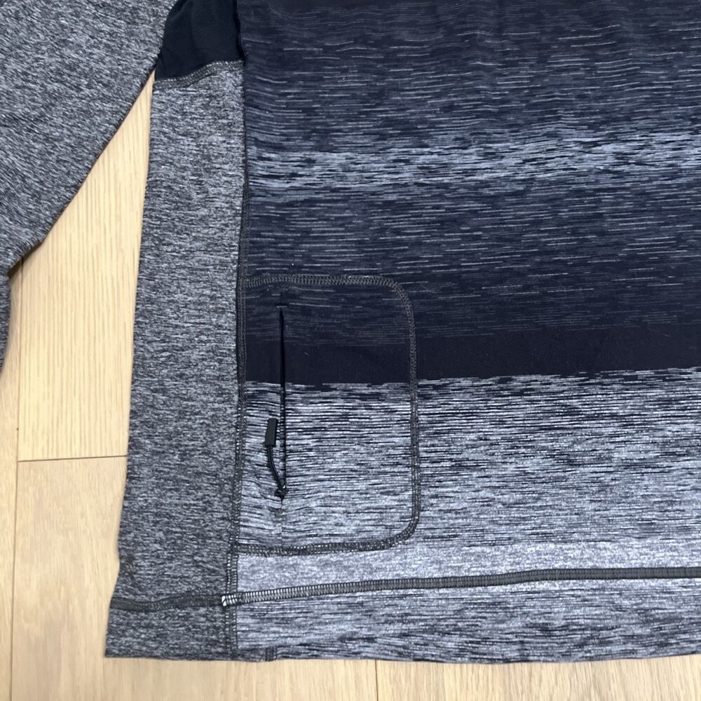 Lululemon Mens M Universal Stripe Black Soot Light White Core 1/2 Zip Pullover - Picture 8 of 10